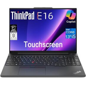 Lenovo ThinkPad E16 Business Laptop (16" WUXGA Touchscreen, Intel 13th Gen 10-Core i5-1335U, 40GB RAM, 1TB SSD), Backlit Keyboard, Fingerprint, FHD Webcam, Ethernet, Wi-Fi 6, Win 11 Pro, Black