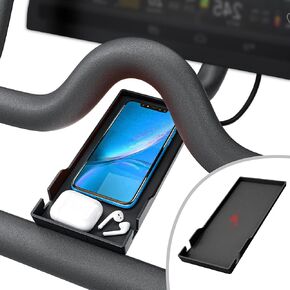 Phone Holder Compatible with Peloton Bike & Bike Plus Accessories, Mobile Phone Tray with Non-Slip Mat, Secure & Easy Installation Cellphone Mount