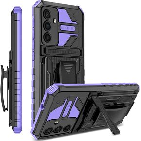 CCSamll for Samsung Galaxy S23 FE Case with Belt-Clip Kickstand Holster, Rugged & Durable Armor Case Heavy Duty Military Grade Protection Cover for Samsung Galaxy S23 FE JG Green