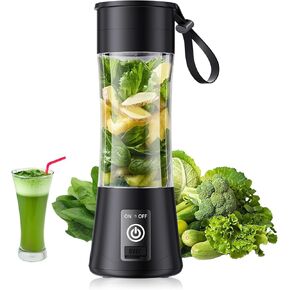 Cordless Portable Personal Size Blender - USB Rechargeable Blender for Smoothies and Shakes, 6 Blades with 380Ml BPA Free Juice Cup, Freshly Squeezed for Picnic/Sprots