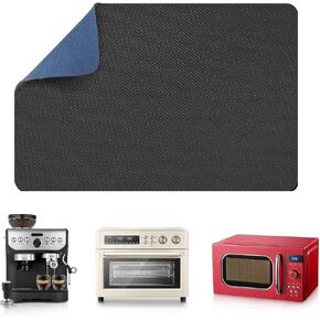 LOPNUR 14"x10" Small Appliance Slider, Appliance Sliders for Kitchen Appliances, 360° Rotating Sliding Tray for Coffee Maker, Heat Resistant Mat Cut to Fit Stand Mixer Air Fryer Microwave, Gray