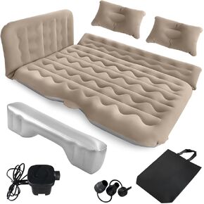 SUV Air Mattress Car Camping Bed - Inflatable Thickened and Double Car Air Mattress Bed with Air Pump Portable Foldable Car Air Bed Mattress for Home Car Travel Camping-