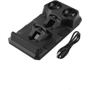 Pilipane 4 in 1 Fast Charging Dock Station Stand, Charging Dock, Charger for PS Move/PS4 Controllers Organize and Power Up Your Gaming Gear
