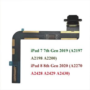 Dedia Dock Connector Compatible with iPad 7 7th Gen 2019 (A2197 A2198 A2200) / 8 8th Gen 2020 (A2270 A2428 A2429 A2430) 10.2 inch Charging Port Assembly Flex Cable - Black