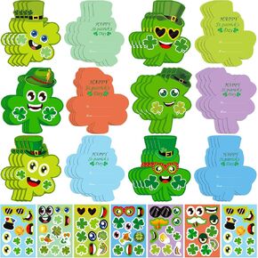 JULBEAR 36 Pcs St. Patrick's Day Ornaments, St. Patrick's Day Hanging Decorations Make Your Own Gnome Lucky Irish Shamrock Paper Craft for Classroom Activity St. Patrick's Day Party Favor