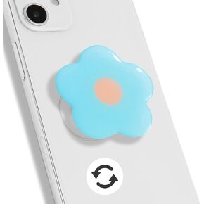 Daisy Phone Grip with Fidget Spinner – MagSafe Compatible, Floral Design, Slim and Lightweight, Magnetic Grip and Stand for iPhone (Pink)