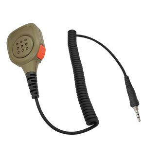 1 Pin 3.5mm Thread IP54 Waterproof Shoulder Speaker Mic for Yaesu Vertex VX-6 VX-6R VX-7R VX-170 FT-270 FT-270 HX210 HX270 HX400 HX750S HX870 HX890 Handheld Walkie Talkie Microphone (Green)