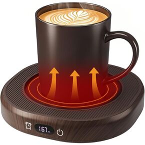 Coffee Mug Warmer & Mug Set for desk, Smart Auto Shut Off Electric Cup Warmer for Office & Home, 4-Temperature Setting Coffee Heating Mug Candle Heater Tea Beverage Warmer Plate for Men Women Birthday
