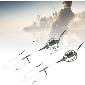 Carp Nesting Device Fishing Set, Sturdy European Style Carp Feeder Fishing Accessories Crab Bait Holder, 2Pcs/Sell Carp Fishing Bait Feeder with Wire Hook for River Lake Bank(48g)