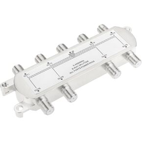 The Lord of the Tools 1pc Digital 8-Way Coaxial Cable Splitter 5-2400MHz Compatible with RG6 Distribute Satellite Cable TV Internet Signals to Multiple Devices