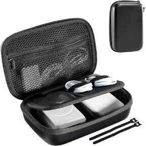ProCase Hard Travel Electronic Organizer Case for MacBook Power Adapter Chargers Cables Power Bank Apple Magic Mouse Apple Pencil USB Flash Disk SD Card Small Portable Accessories Bag -XL, Black