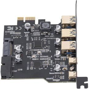 PCIe to USB 3.2 Gen 2 Card 20 Gbps 5 Port (3 USB Type A 2 USB Type C) Expansion Card for 7/8/10/11 for Linux for OS X PC