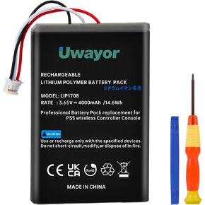 PS5 Controller Battery, 4000mAh LIP1708 PS5 Battery Replacement for Sony PS5 PlayStation 5 DualSense CFI-ZCT1W Wireless Controller with Tool Set (Not Fit DualSense Edge)