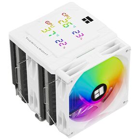 ASSASSIN THERMALRIGHT PERLING 120 ARGB DIGITAL ARGB WHITE CPU AIR مع حلقات حرارة 6 × 6 مم ، غطاء أعلى لوحات العرض المغناطيسي ، مبرد CPU Heathink ، لـ AM4/AM5 و Intel LGA1700/1851/1150/1151/1200