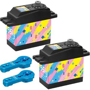 RC Digital Servo ، 35 كجم معدات الصلب سيرفو عزم الدوران مع 25T Servo Horn لـ 1/12 1/10 RC Car RC Crawler Robot Boat ، نمط هندسي 1 PCS in Kuwait