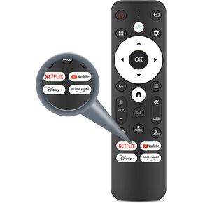 Replacement Voice Remote Control Compatible with Gaimoo 4K Projector, Mini Portable Projector Remote for Smart Home Outdoor Porjector with Netflix/YouTube/PrimeVideo/D+ Hot Keys