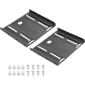 2Pcs SSD Mounting Bracket 2.5 to 3.5inch, Thicken Solid State Drive (SDD) or Hard Disk Drive(HDD) Metal Bays Holder Adapter with Screws, for PC