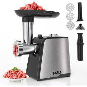 Sausage Stuffer Maker &Electric Meat Grinder , Heavy Duty Meat Mincer with Stainless Steel Blades & 3 Grinding Plates, Food Grinder with Kubbe Kit & Sausage Stuffer Tubes