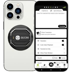 3-in-1 AI Translator Recorder, BrexLink Voice Recorder Translator, NO FEE for Transcribe & Translate, 140+ Language Translator Device, Online/Offline/Video/Photo Translation for Meeting Lecture Travel