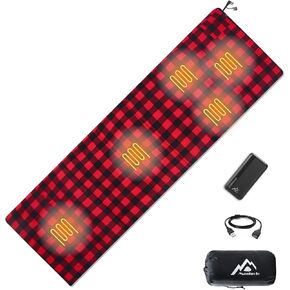 Heated Sleeping Bag Liner - 5 Heating Zones, USB Power Supported, Battery or USB Operation, 20000mAh Power Bank Included