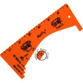 AirFly Crab Gauge - Measure for Dungeness, Rock Crab, Blue Crab, Lobster. Designed in San Francicso, USA (Orange + Aluminum)