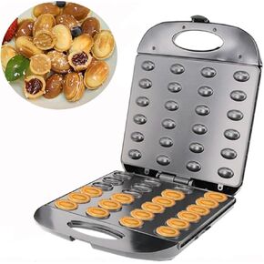Electric Waffle Maker, 24 Walnut Cake Maker Machine, Automatic Oreshki Mould Maker Walnut Cookies Mold Press Grill for Flapjacks, Nut Cookies, Non-stick Coating