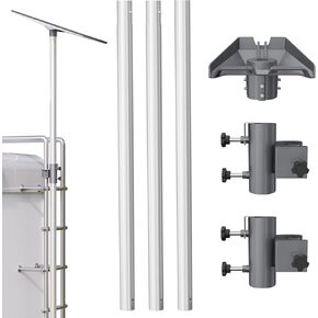 Starlink Pole Mount Gen 3 10FT Starlink Rv Mount with Starlink Gen 3 Pipe Adapter Fits 0.8-1.96 inch Ladder Rails