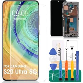 Incell for Samsung S20 Ultra 5g Screen Replacement for Samsung Galaxy S20 Ultra SM-G988U LCD Digitizer Repair for SM-G988U Screen Replacement Touch Display Assembly Frame (Cosmic Black)