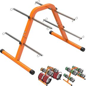 SELEWARE Portable Wire Spool Caddy – Heavy-Duty Steel Cable Dispenser with 4 Adjustable Rods for Effortless Spool Storage & Dispensing (Orange)