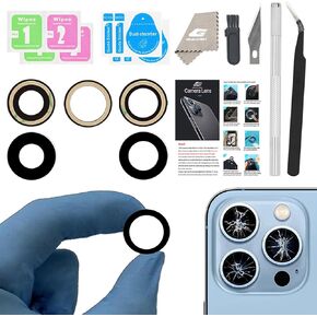 Rear Camera Lens Covers Replacement for iPhone 15 Pro & 15Pro Max, GVKVGIH Back Camera Len Glass Replacement with Double-Sided Adhesive & Repair Tool Kit (for 15 Pro/15Pro Max)