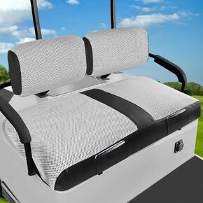 Golf Cart Front Seat Cover for Yamaha G22 OEM Ordinary Seat Cushion, Breathable Comfortable Polyester Mesh Cloth and Leather Combination Appearance