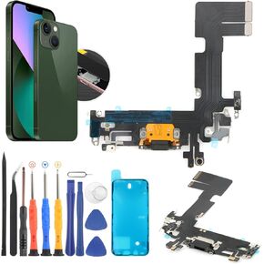 Dock Connector for iPhone 13 Charging Port Flex Cable Replacement for iPhone 13 A2633 A2482 A2631 A2634 A2635 USB Charger Dock Board Connector with Tools(Black)