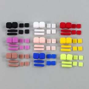 Rubber LCD Screen Screw Feet Screw Cap Cover Set Replacement for Nintendo DS Lite NDSL Game Console Dustproof Cover 1 Set (Black)