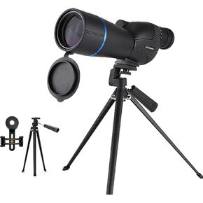 Spotting Scope with Tripod and Phone Adapter 25-75x60 Straight Spotter Scope HD BAK4 Waterproof Spotting Scopes for Bird Watching, Target Shooting, Wildlife Viewing