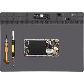 Silicone Soldering Mat Heat Resistant 932°F, Expanding the Repair Area Electronic Repair Work Mat, Insulation Silicone Repair Mat with Magnetic Area, Cell Phone Laptop Repair, SI-02