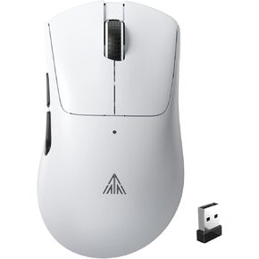 SM805 Lightweight Wireless Gaming Mouse,24000 DPI,Tri-Modes Connection,BT/Type-C Wired/2.4G Wireless Mouse Gaming with 2 Side Buttons, Engineering Grip Custom Mouse for Gamer,White