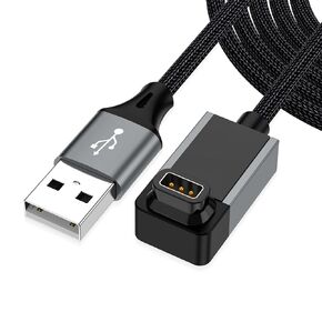 AGVEE 2 Pack 3.3ft Angled Replacement Charger Cable for Coros Smartwatch, 90 Degree Braided Cord for Coros Pace 3/Pace 2/Apex 2 Pro/Apex 2/Apex/Vertix 2/Vertix, Black