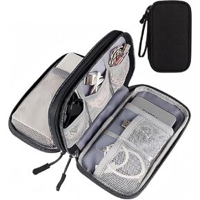 MOLOVA Electronics Organizer Travel Case, Travel Cable Organizer Bag and Cord Organizer Travel, Charger Organizer, Earbud Case, Travel Essentials for Men（Black）