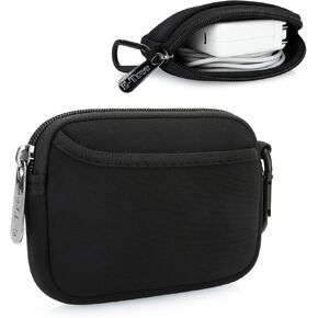 E-Tree Mini Neoprene Pouch Case for Phone Charger Airpods Cables Earphones MagSafe Power Adapter Keys Keychain Super Small Accessories Storage Organizer Tech Bag, Coin Purse Wallet, Zipper Pocket