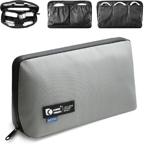 RIGHT AWAY Electronic Organizer, Travel Tech Pouch with Water Resistant Storage -Cord Organizer Bag to Carry Phone, Charger, Hard Drive, Power Bank & Accessorie Travel Essentials(BLACK)