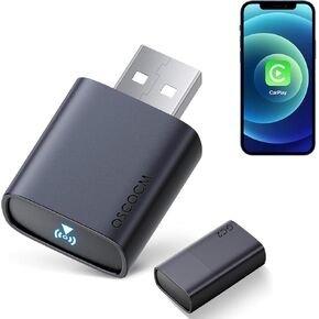 محول Carplay Mini اللاسلكي لـ Apple iPhone: Low Lag Mini Play Adapter اللاسلكي لـ iPhone 6+ والسيارات من عام 2016 مع OEM Carplay Type-A ، Pink
