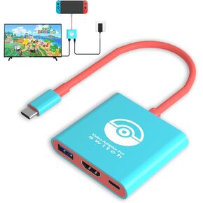 Switch TV Dock for Nintendo Switch, Docking Station Support Switch TV Mode, Portable Nintendo Switch Tv HDMI Adapter Output 4K/1080P Compatible with Steam Deck, USB Type C to HDMI Adapter