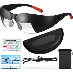 Flight Training Glasses Flight Goggles IFR Training Aviation Glasses Black View Limiting Goggles Device with Luggage Tag Box and Storage Bag