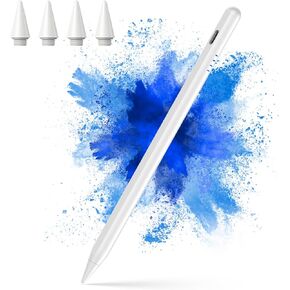 Pens Pen for iPad 2018-2024-20 دقيقة شحن سريع لقلم الرصاص Apple مع رفض الإمالة والنخيل ، الأقلام الرقمية النشطة المتوافقة مع Apple iPad 6th-10th Gen ، Pro 12.9/11 "M4 ، Air 3/4/M2 ، Mini 5/6