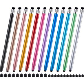 LINFANC 12Pcs Stylus Pen for Touchscreen, 2-in-1 High Precision & Sensitivity Stylus Pen for iPad/iPhone/Android Smartphones and Tablets Compatible with All Touch Screens