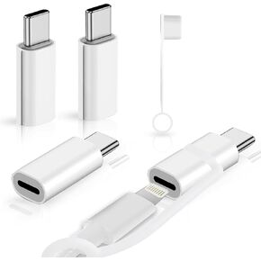 4 Pack Lightning to USB C Adapter for iPhone 15/15 Pro Max 16/16 Pro Max, Samsung S22,23,24, Google Pixel 9 Pro, Apple Lightning to USB C Adapter Support Charging and Data Transfer, Not for Audio/OTG