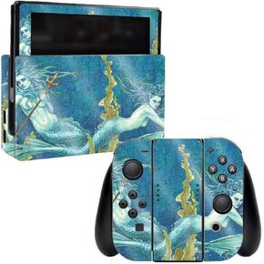 Maysyskins Glossy Glitter Skin for Nintendo Switch - Mermaid Trip | واقي ، دائم عالية اللمعان اللمعان النهائي | من السهل تطبيق الأنماط وإزالتها وتغييرها | صنع في الولايات المتحدة