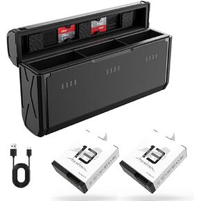 AFAITH 2 Pack Batteries and Charger for GoPro Hero 13 Black Camera, Portable 3-Channel Battery Charger Station with Type-C Charging Cord Compatible with GoPro Hero 13 Original Batteries Accessories
