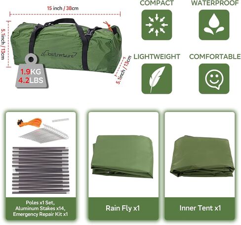 Clostnature Crux Lightweight Tent for Backpacking - 1/2/3/4 Person Ultralight Backpacking Tent, Waterproof Easy Setup Camping Tent, Hiking Tent for Outdoor, Hiking and Mountaineering in Kuwait