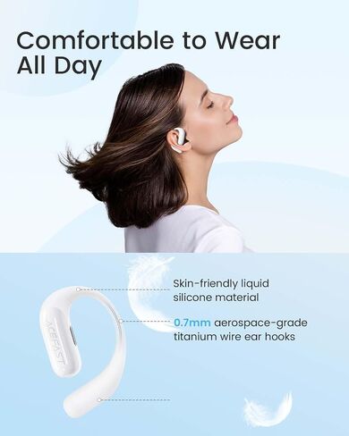 سماعات سماعات أذن Acefit Acefit Aceft Open ، سماعات أذن لاسلكية مع باس غني ، بلوتوث 5.4 سماعات رياضية مع حالة شحن ، 32 ساعة من سماعات الأذن IP54 مقاومة للماء للركض ، وركوب الدراجات ، والمشي ، والمشي ، والتمرين in Kuwait